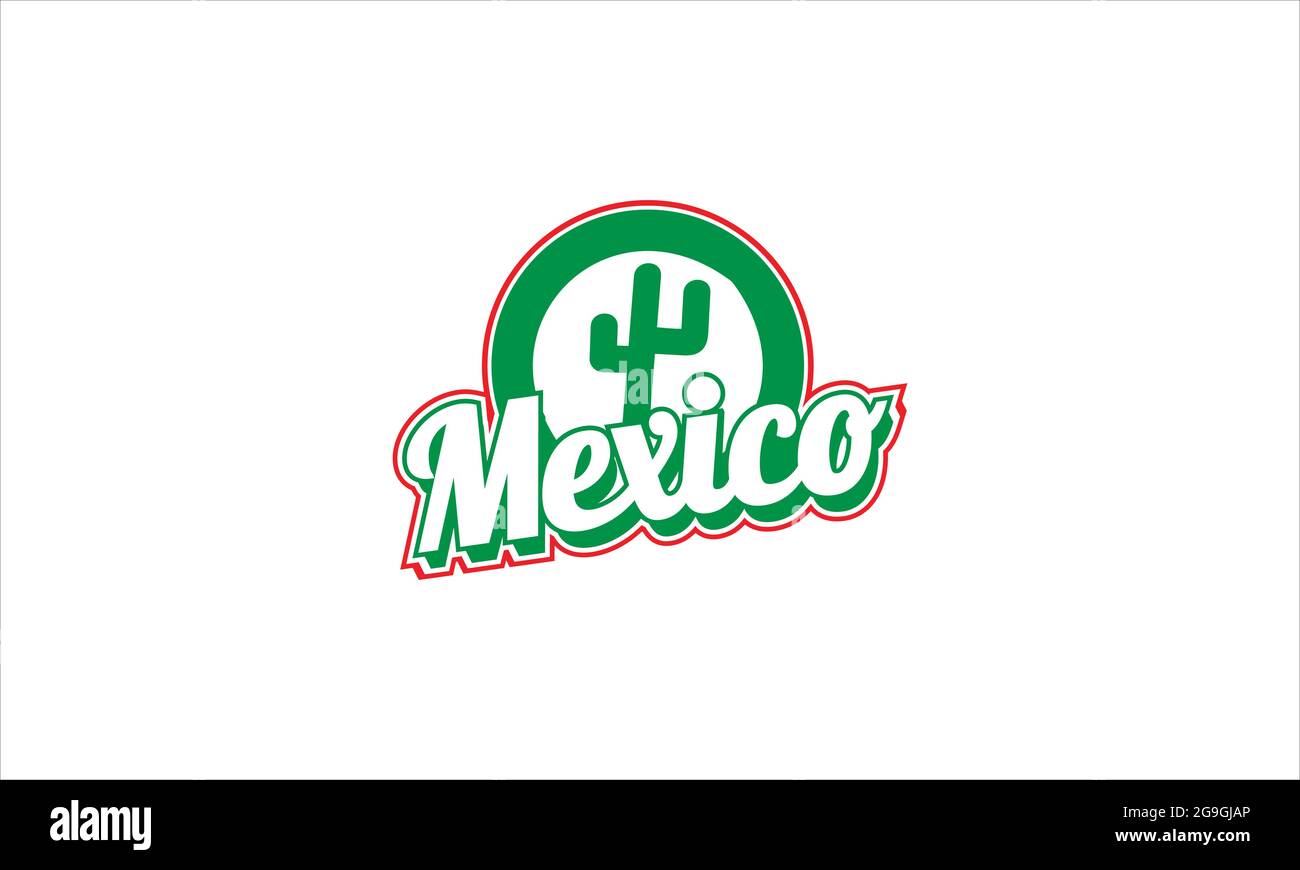 Green Mexico cactus icon in badge style isolated on white background. Mexico country symbol stock vector illustration Stock Vector