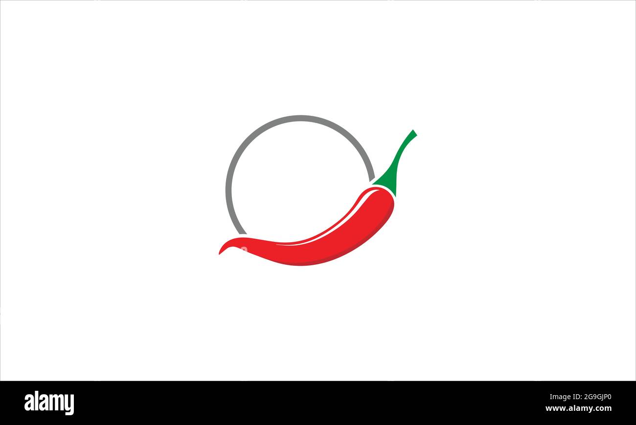 Red pepper Chili in circle  Symbol Vector Icon Illustration Stock Vector