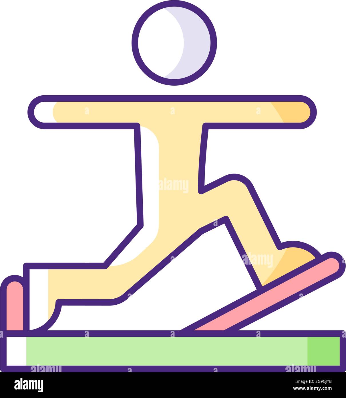 Pilates RGB color icon. Stock Vector