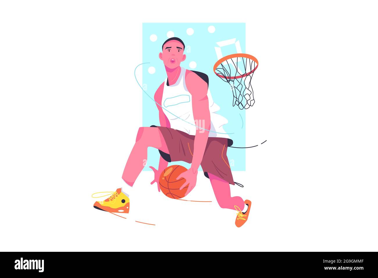 Cool basketball player in sportswear Stock Vector