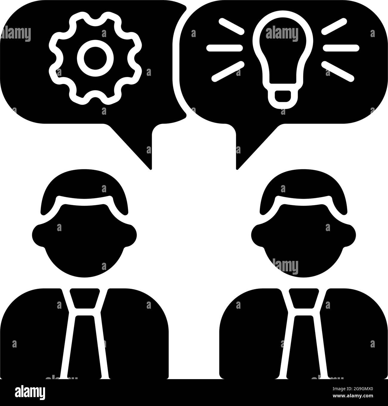 Brainstorming black glyph icon Stock Vector
