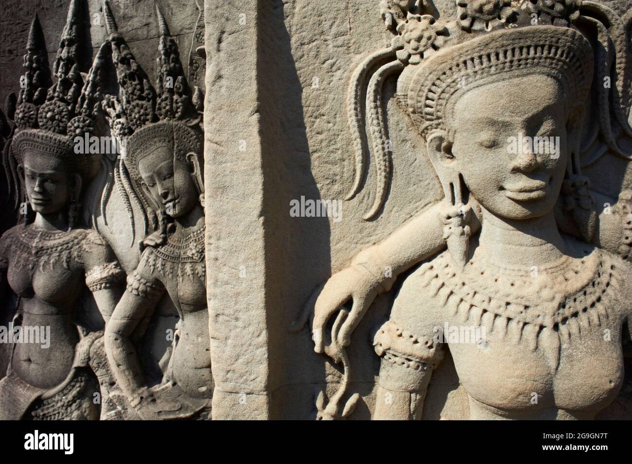 Southeast Asia, Cambodia, Siem Reap Province, Angkor site, Unseco world heritage of UNESCO since 1992, Angkor Wat temple (Angkor Vat), XII th century, Stock Photo