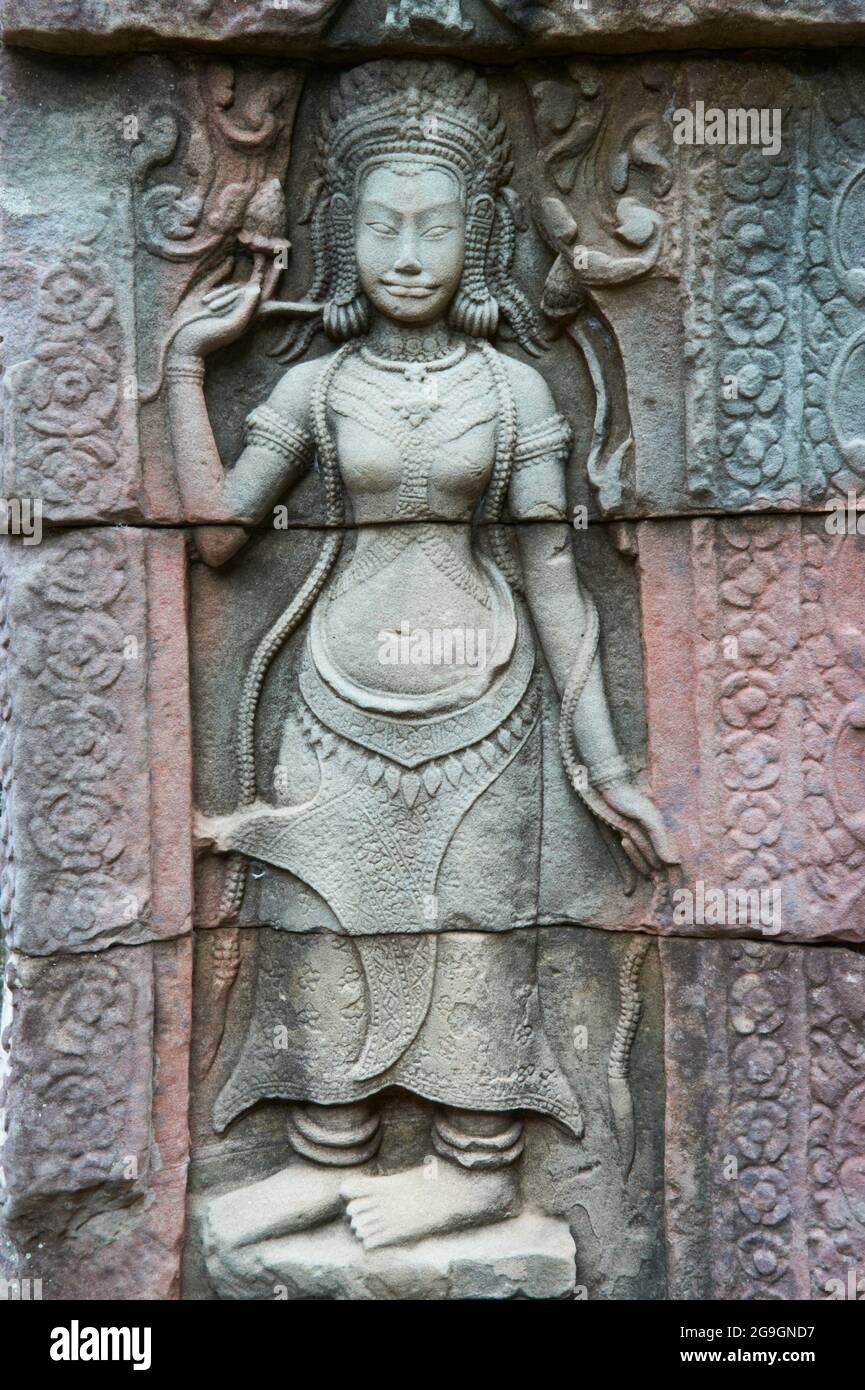 Southeast Asia, Cambodia, Siem Reap Province, Angkor site, Unesco world heritage since 1992, Banteay Kdei temple Stock Photo