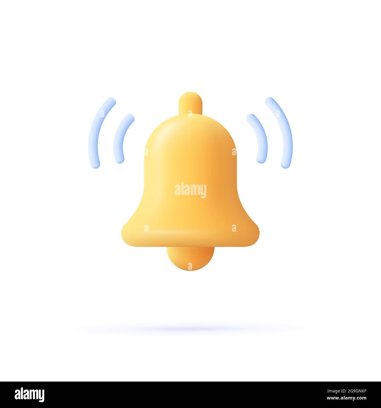 Notification message bell icon alert and alarm icon. 3d vector