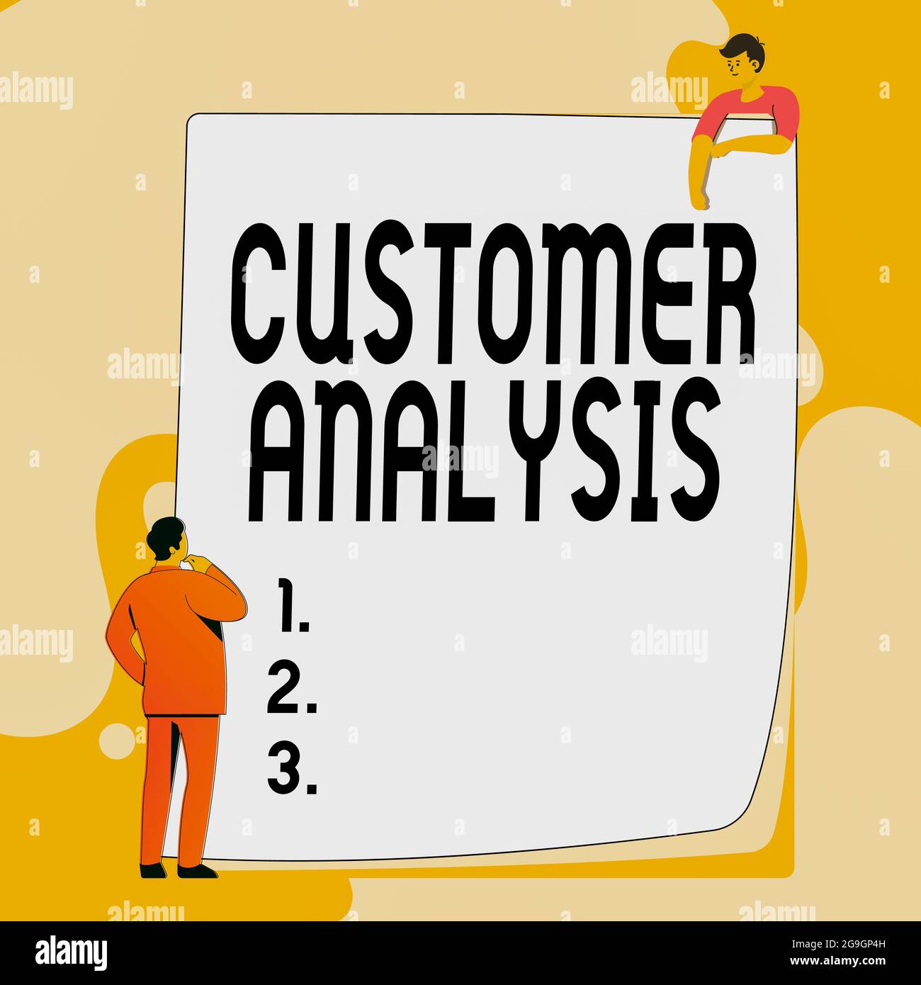 Customer Analysis Lettering Handwriting text Customer Analysis. Word for systematic examination of ...