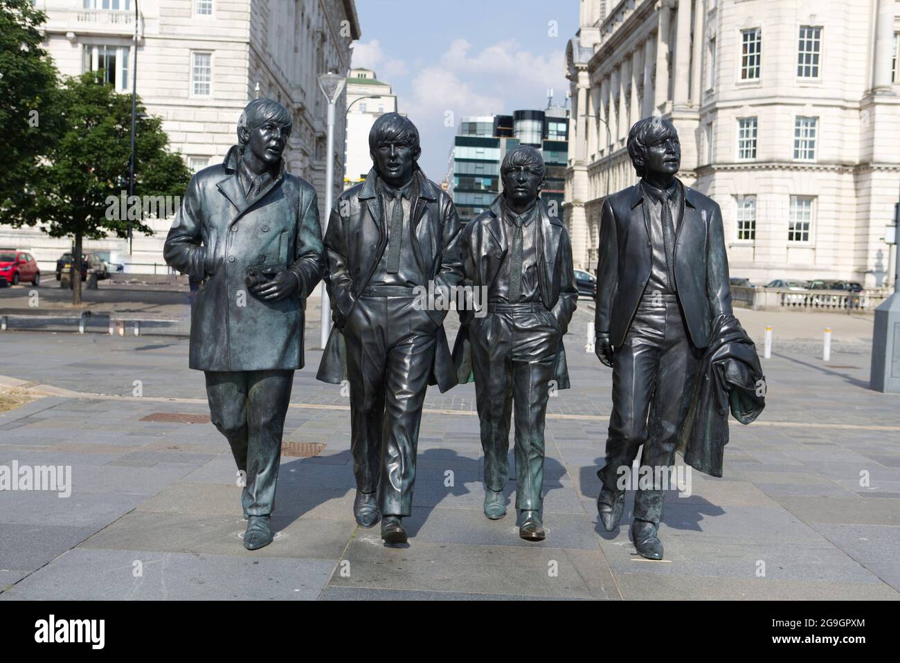 Beatles statue, Liverpool docks Stock Photo Alamy