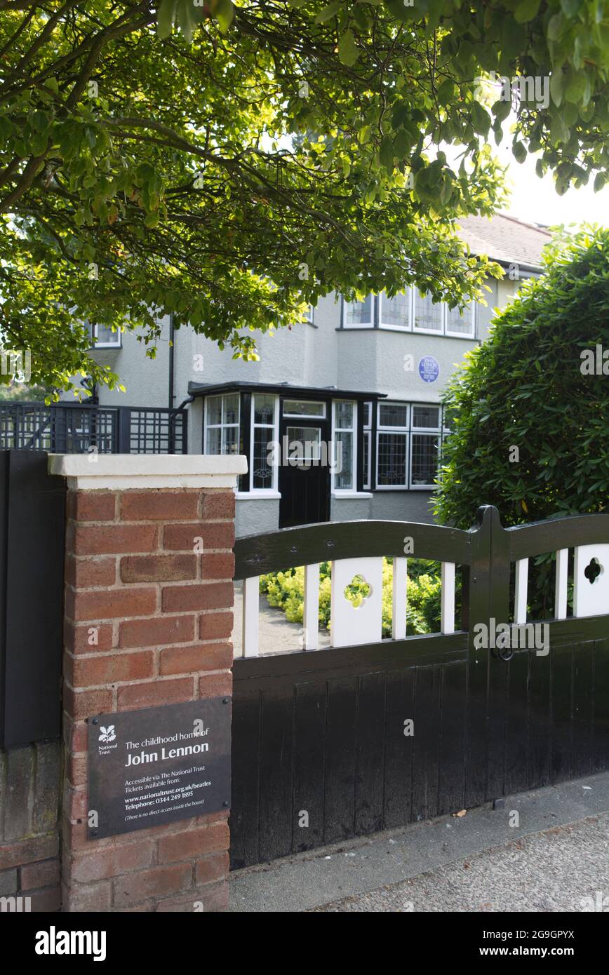 John Lennon's childhood home Stock Photo