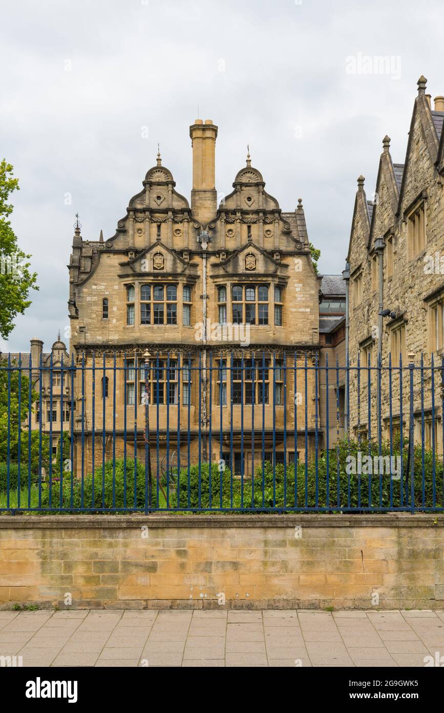 Front facade of Trinity College Jackson Building, as seen from Broad Street, Oxford, England, UK Stock Photo