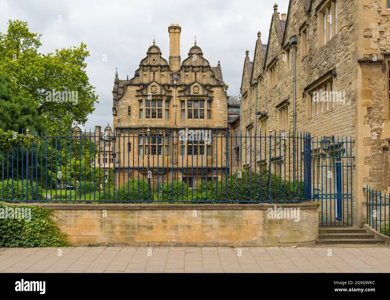 Front facade of Trinity College Jackson Building, as seen from Broad Street, Oxford, England, UK Stock Photo