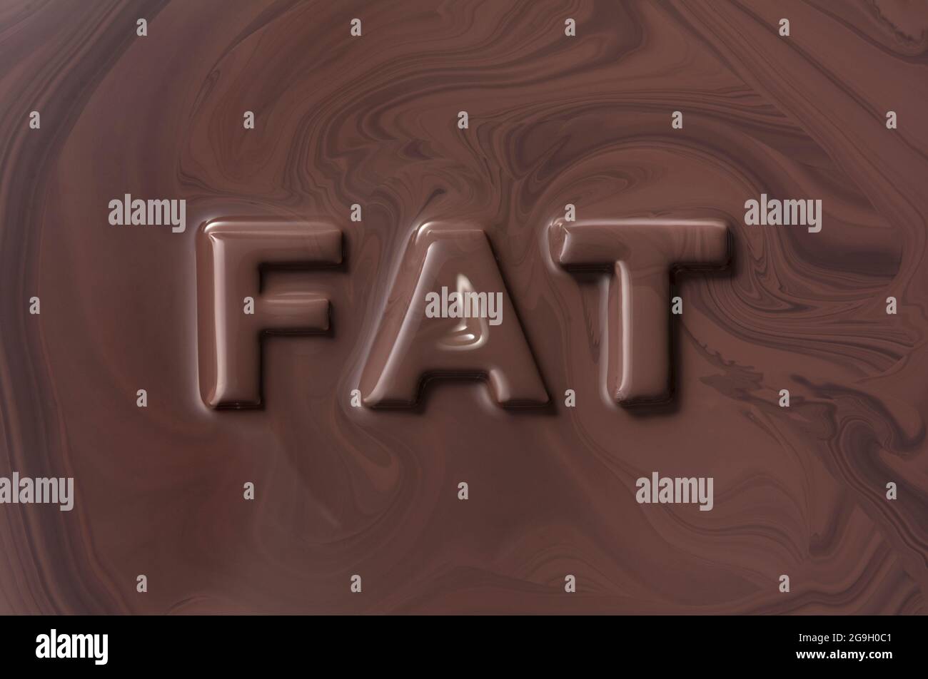 Contact: Fat, overweight and chocolate Stock Photo