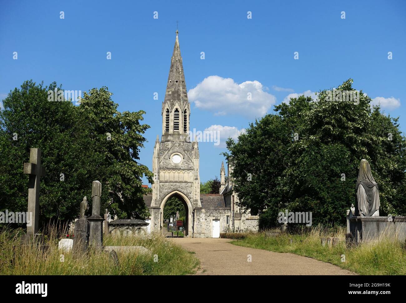 Chapel at Hampstead Cemetery, London UK Stock Photo
