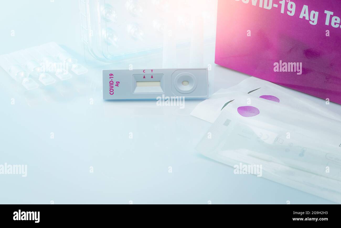 Covid 19 antigen self test for nasal swab. Antigen test kit for home