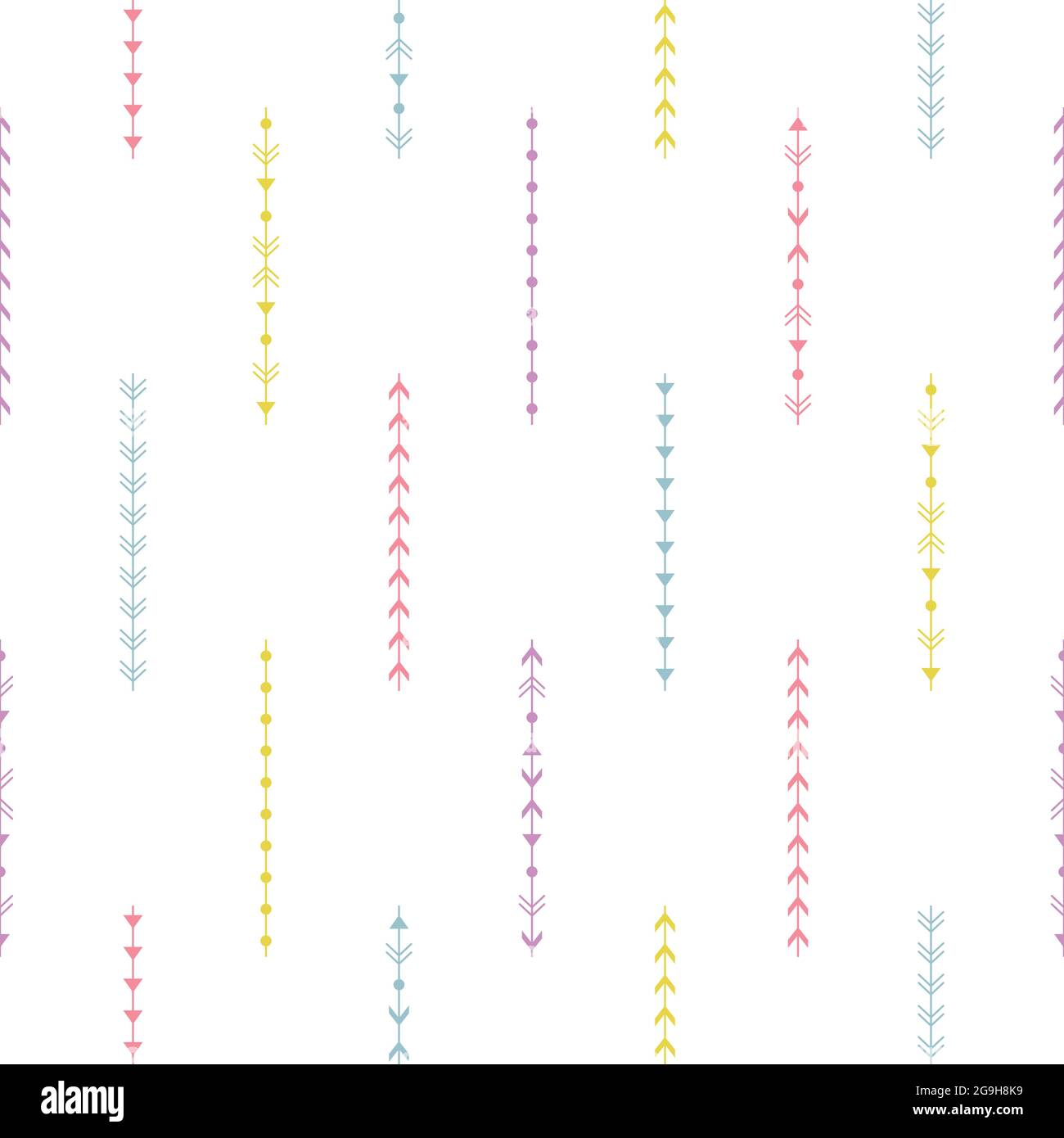 Vector seamless pattern with boho geometrical elements. Stock Vector