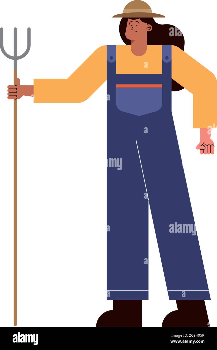 female farmer worker avatar character Stock Vector Image & Art - Alamy