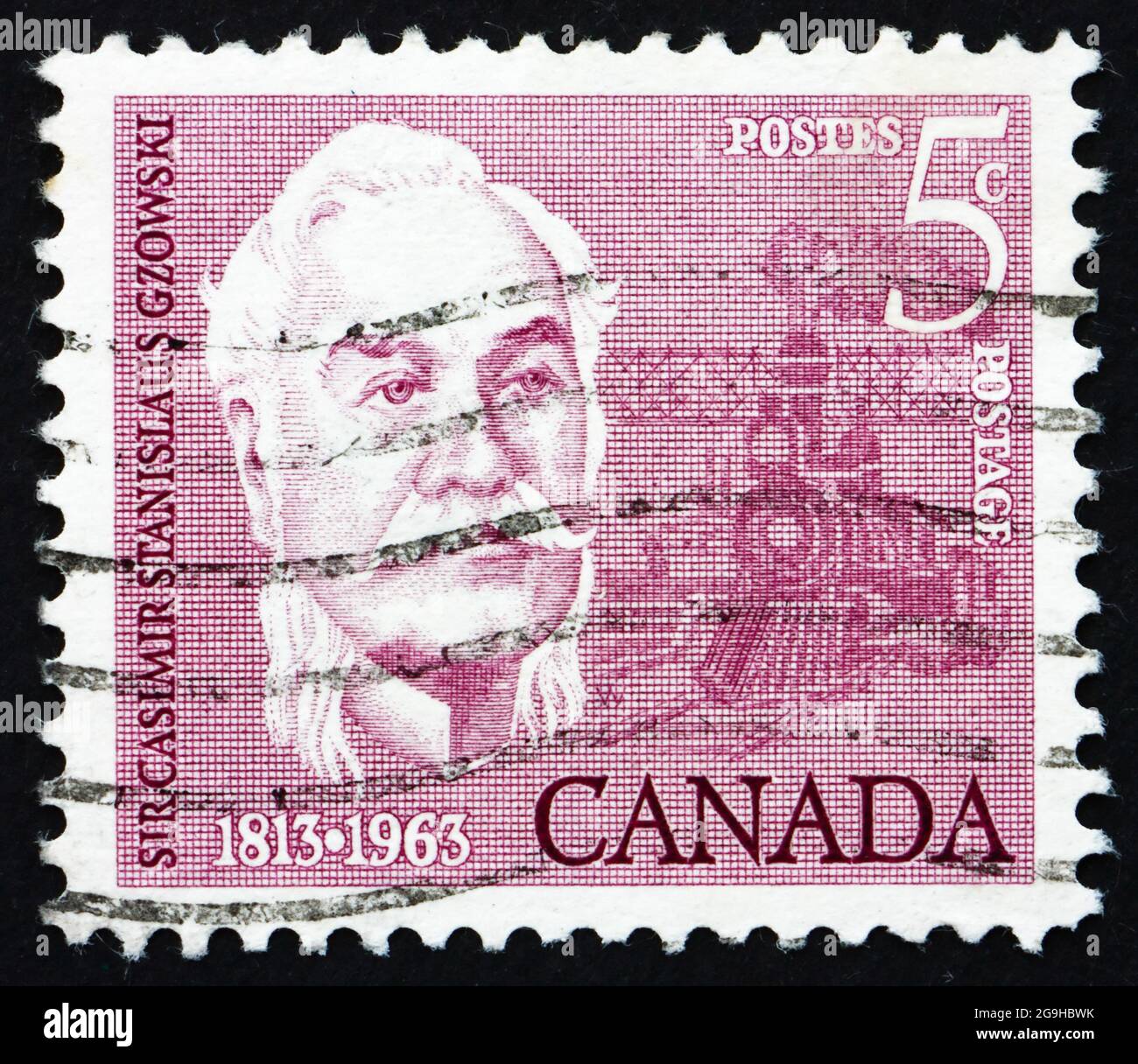 CANADA - CIRCA 1963: a stamp printed in the Canada shows Sir Casimir Stanislaus Gzowski, Engineer, Soldier and Educator, circa 1963 Stock Photo