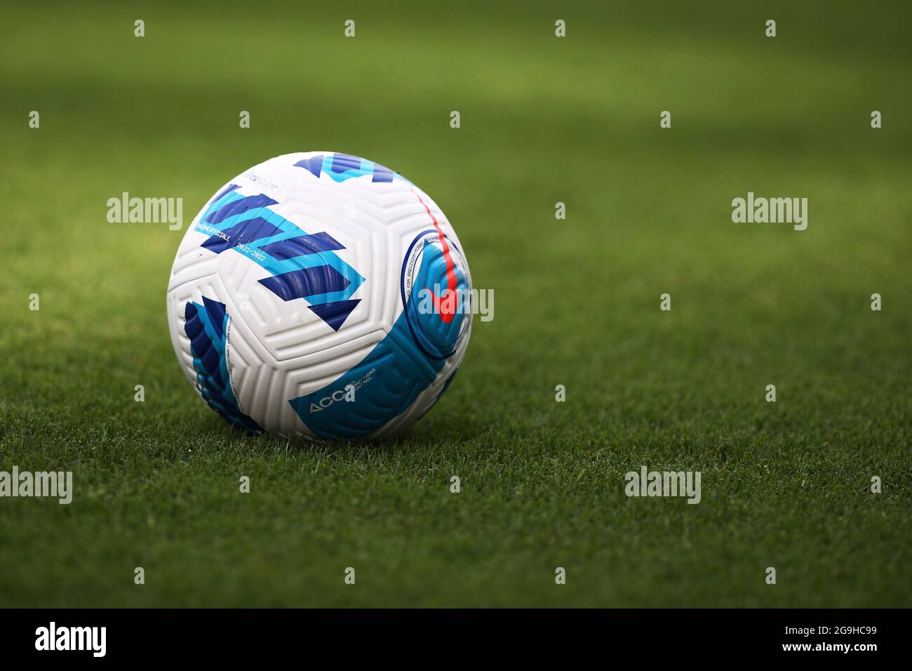 Official Nike Serie A ball is seen during the Friendly Pre-Season football  match between AS Roma and Debrecen on July 25, 2021 at Stadio Benito Stirpe  in Frosinone, Italy - Photo Federico