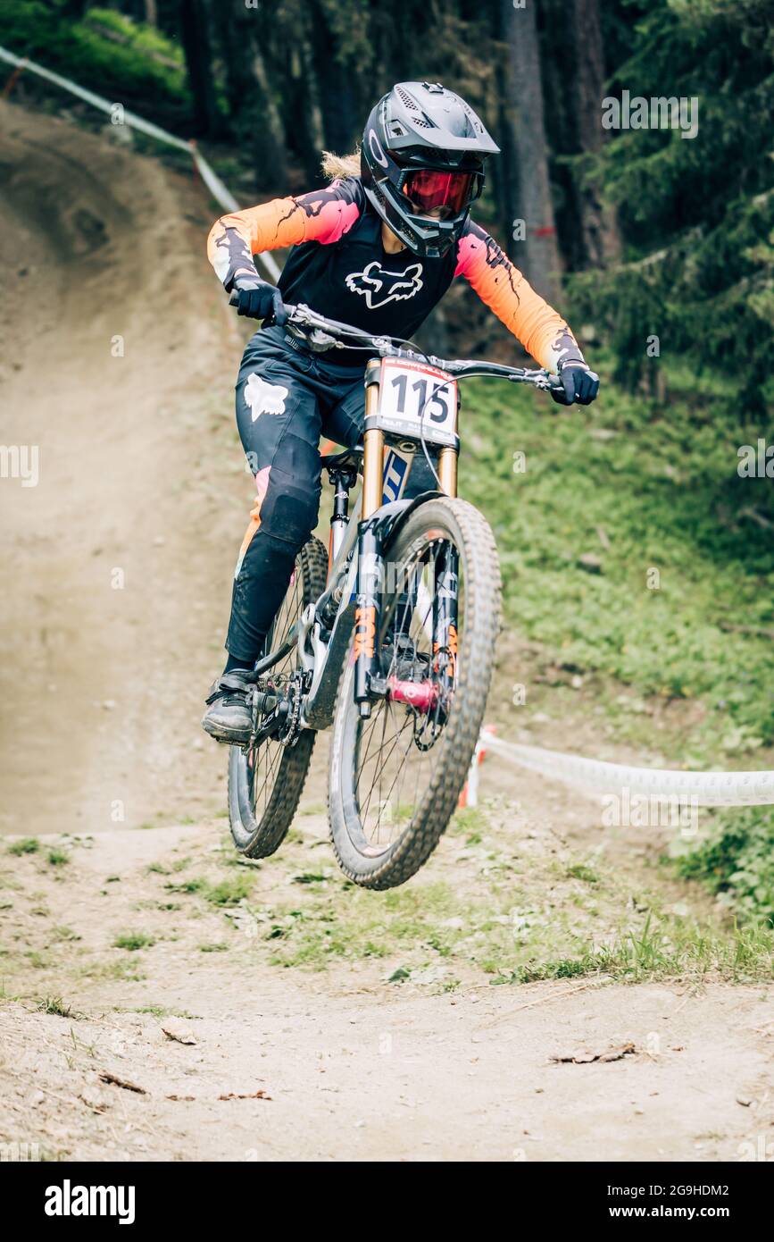 BULLIARD Delphine during the iXS European Downhill Cup, Mountain Bike  cycling event on July 25, 2021 in Pila, Italy - Photo Olly Bowman / DPPI  Stock Photo - Alamy