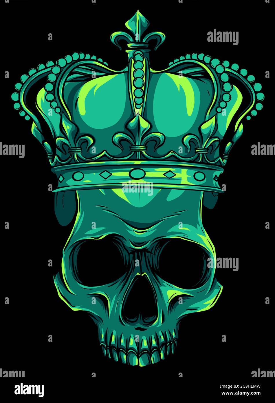 Skull King Crown design element vector illustration Stock Vector Image ...