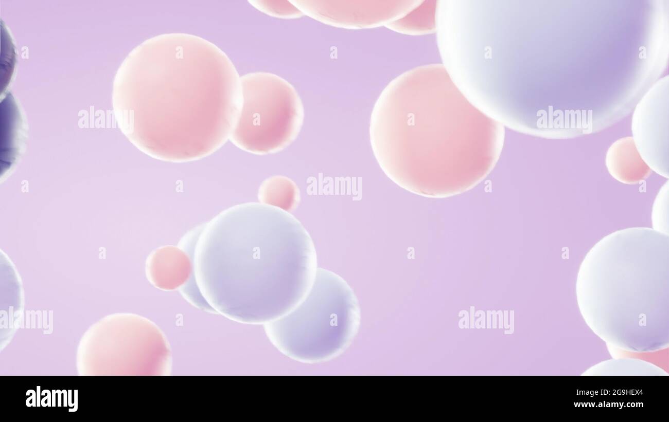 Abstract 3D animation of spheres scaling up rapidly Stock Photo
