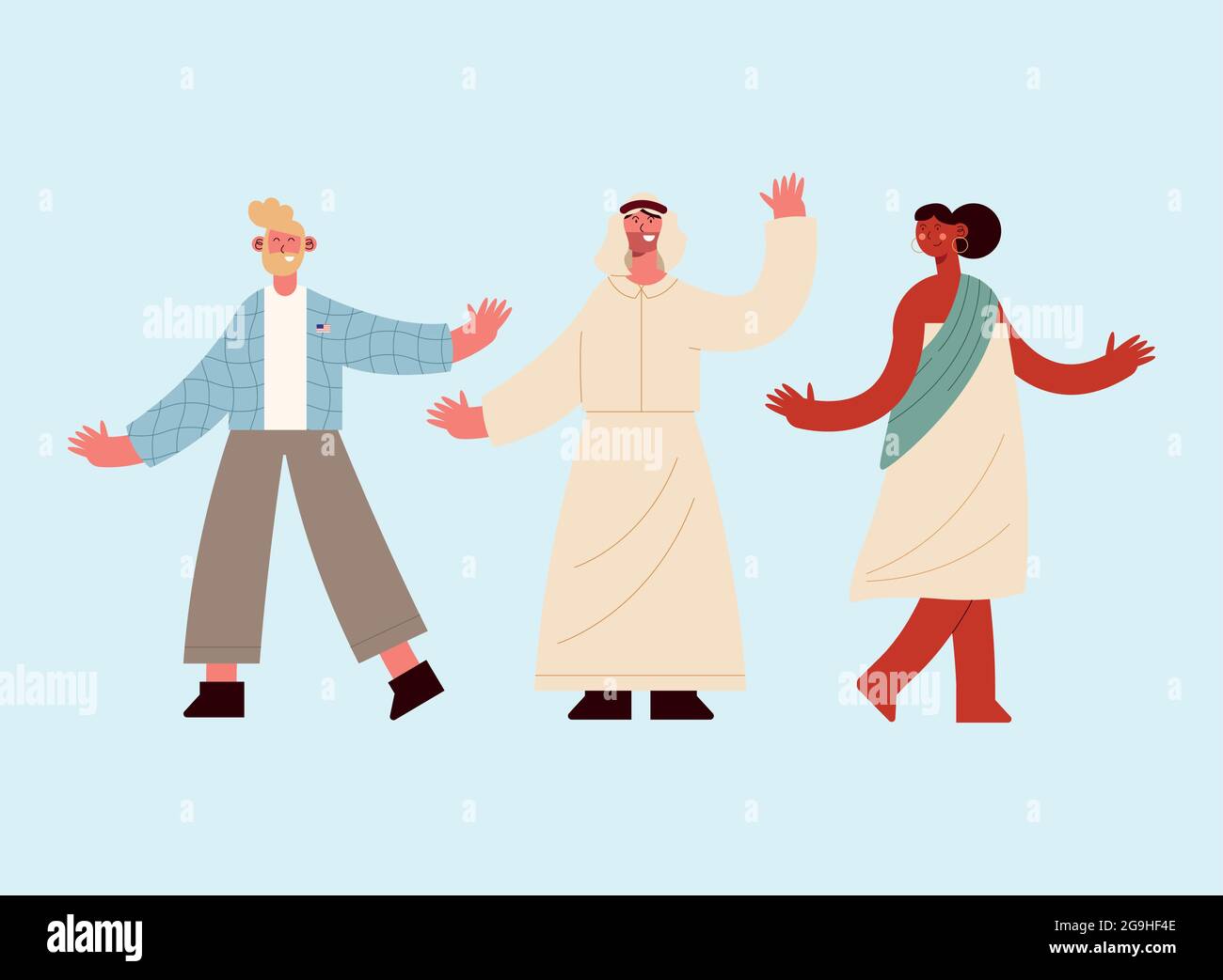 diversity people icon collection on blue background Stock Vector Image ...