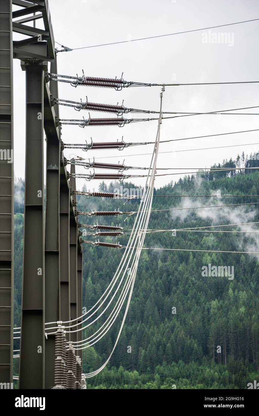 The electric power station transformer, high-voltage equipment object ...