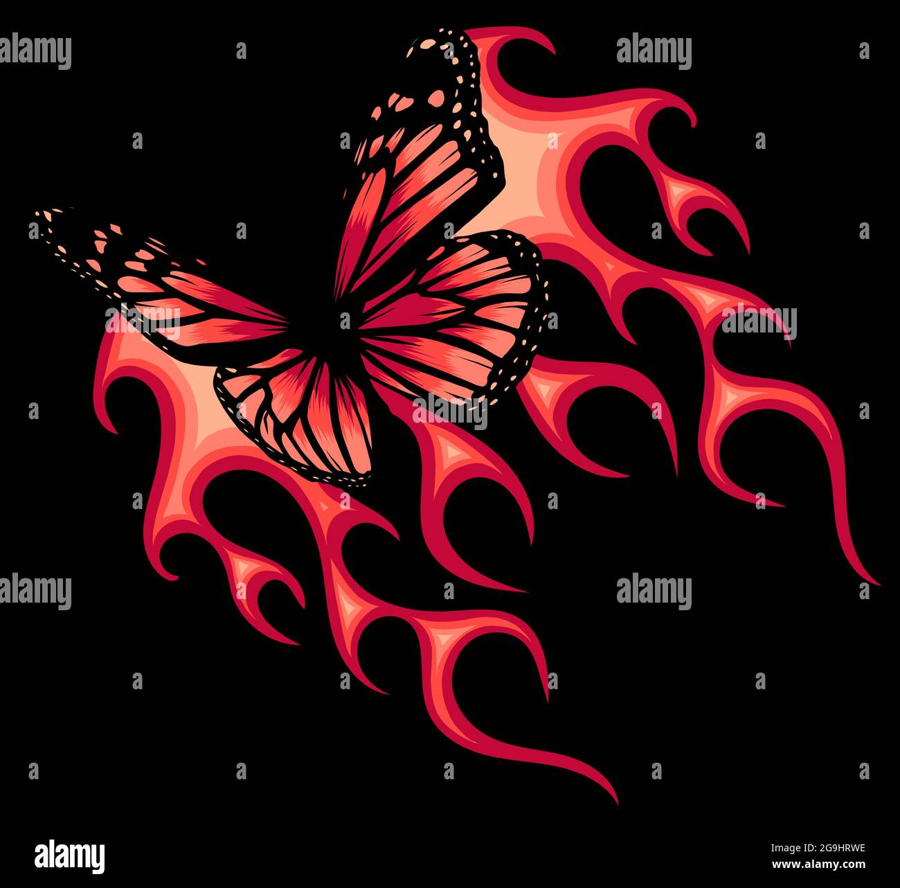 vector Illustration of a butterfly with fire Stock Vector Image & Art Alamy