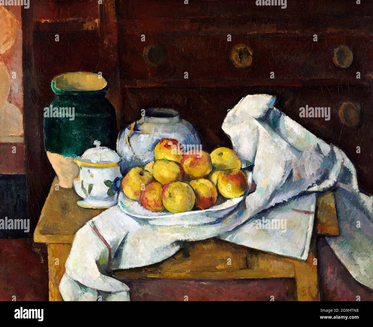 Still Life with Commode by Paul Cezanne (1839-1906), oil on canvas, c. 1887/8 Stock Photo