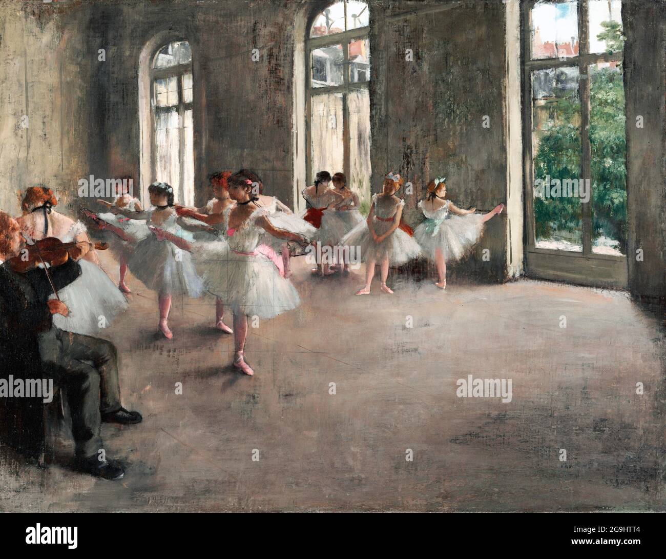 Degas. Painting entitled 'The Rehearsal' by Edgar Degas (1834-1917), oil on canvas, c. 1873-78 Stock Photo