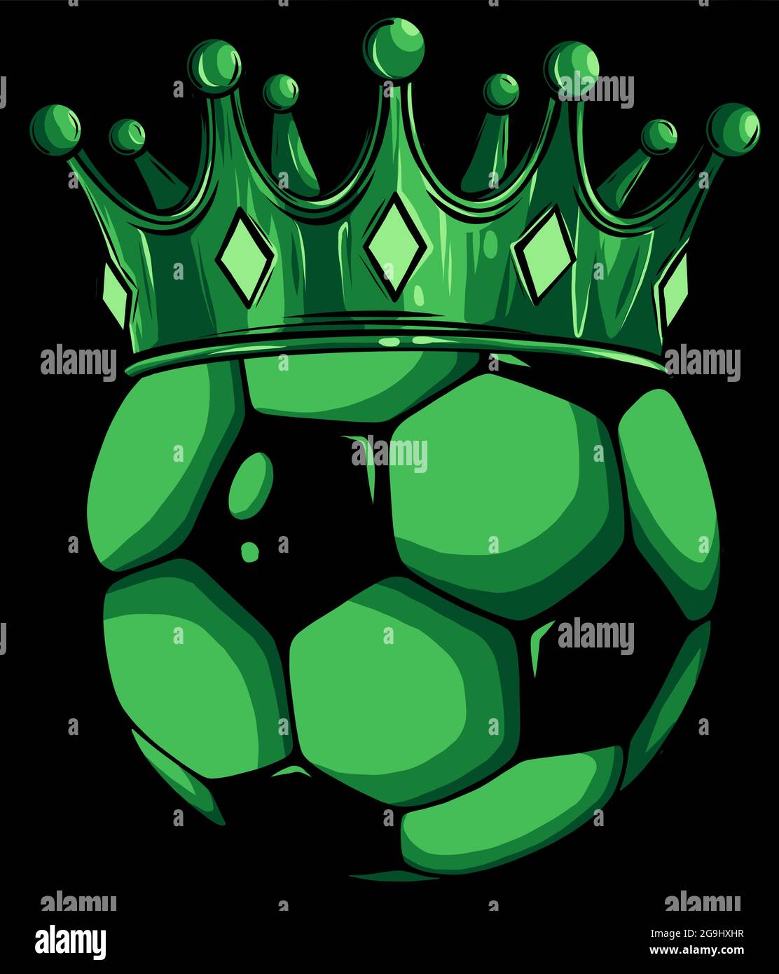 Gold crown on a soccer ball vector illustration Stock Vector Image