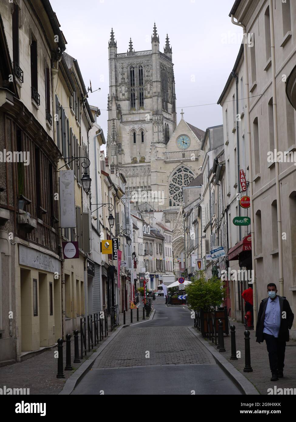 The gothic cathedral of Meaux, in France in city center Stock Photo