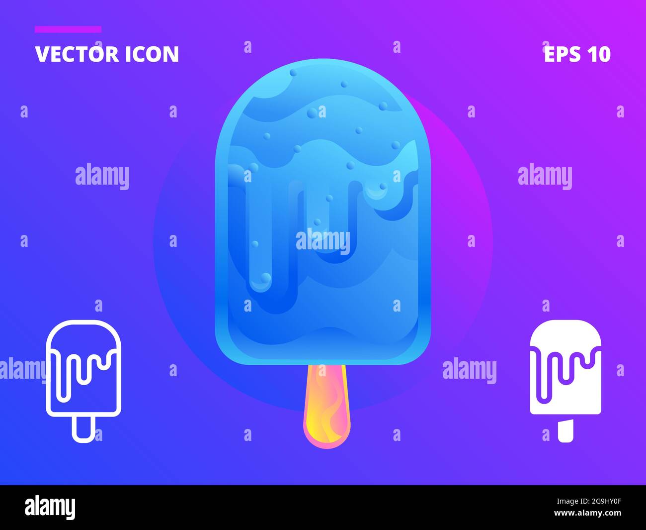 Ice cream blue frozen cone modern vector Stock Vector Image & Art - Alamy