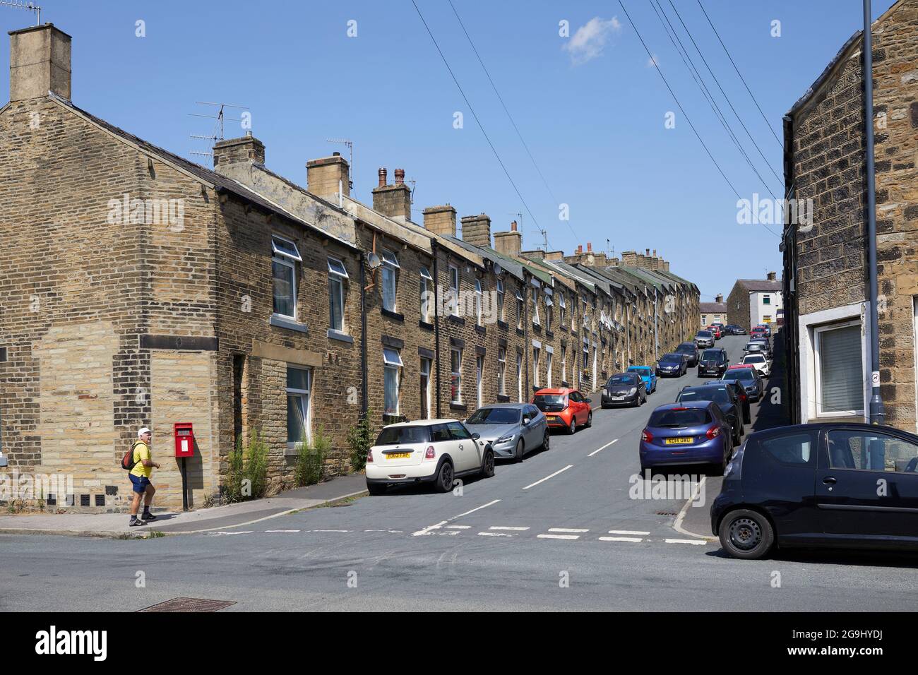Rows of terraced houses on George Street. Off Sackville Street Stock Photo