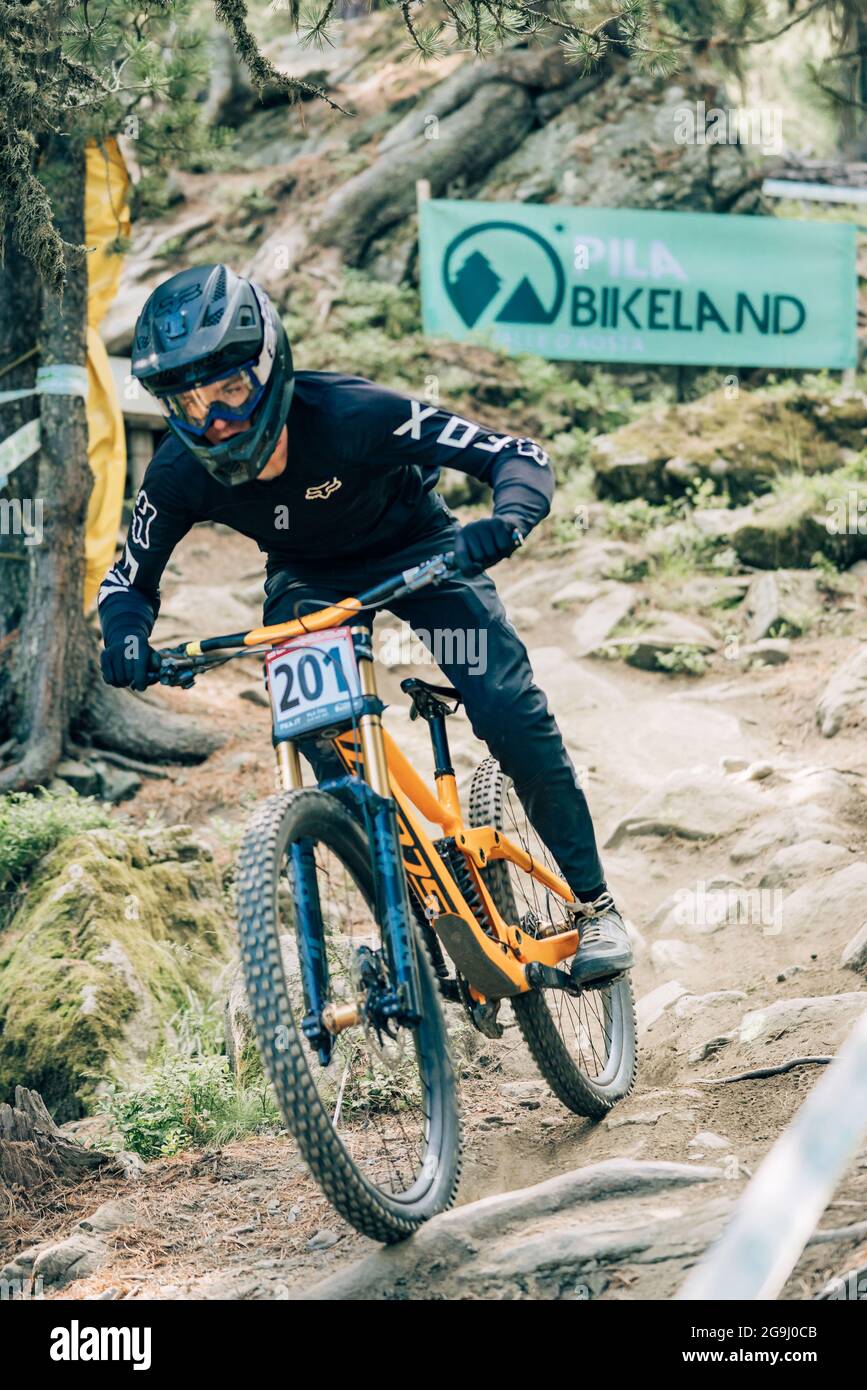 ROBERTS Scott during the iXS European Downhill Cup, Mountain Bike cycling  event on July 25, 2021 in Pila, Italy - Photo Olly Bowman / DPPI Stock  Photo - Alamy