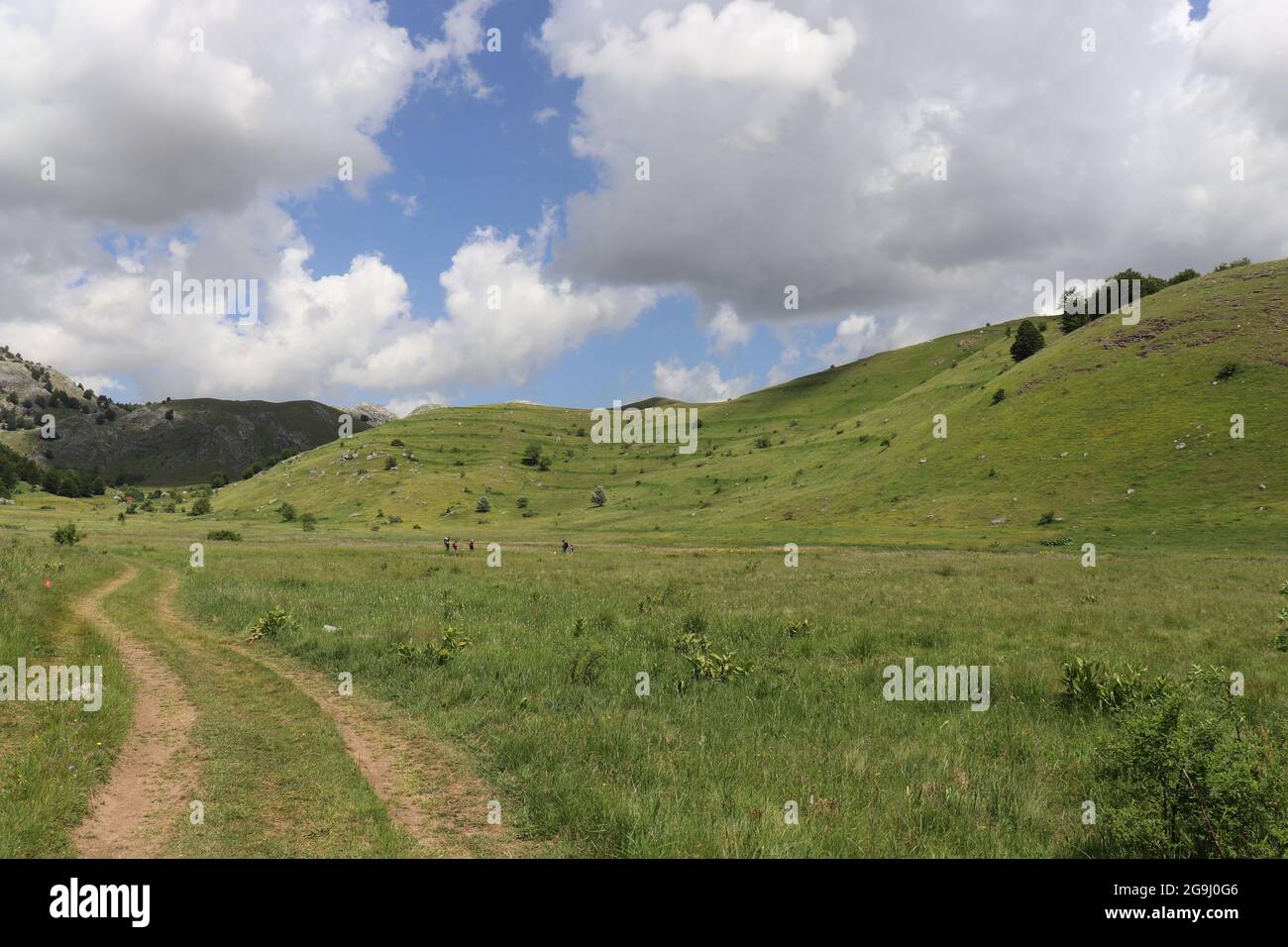 Beautiful green landscape of Studeni potok on the mountain Bjelašnica in Bosnia and Herzegovina Stock Photo