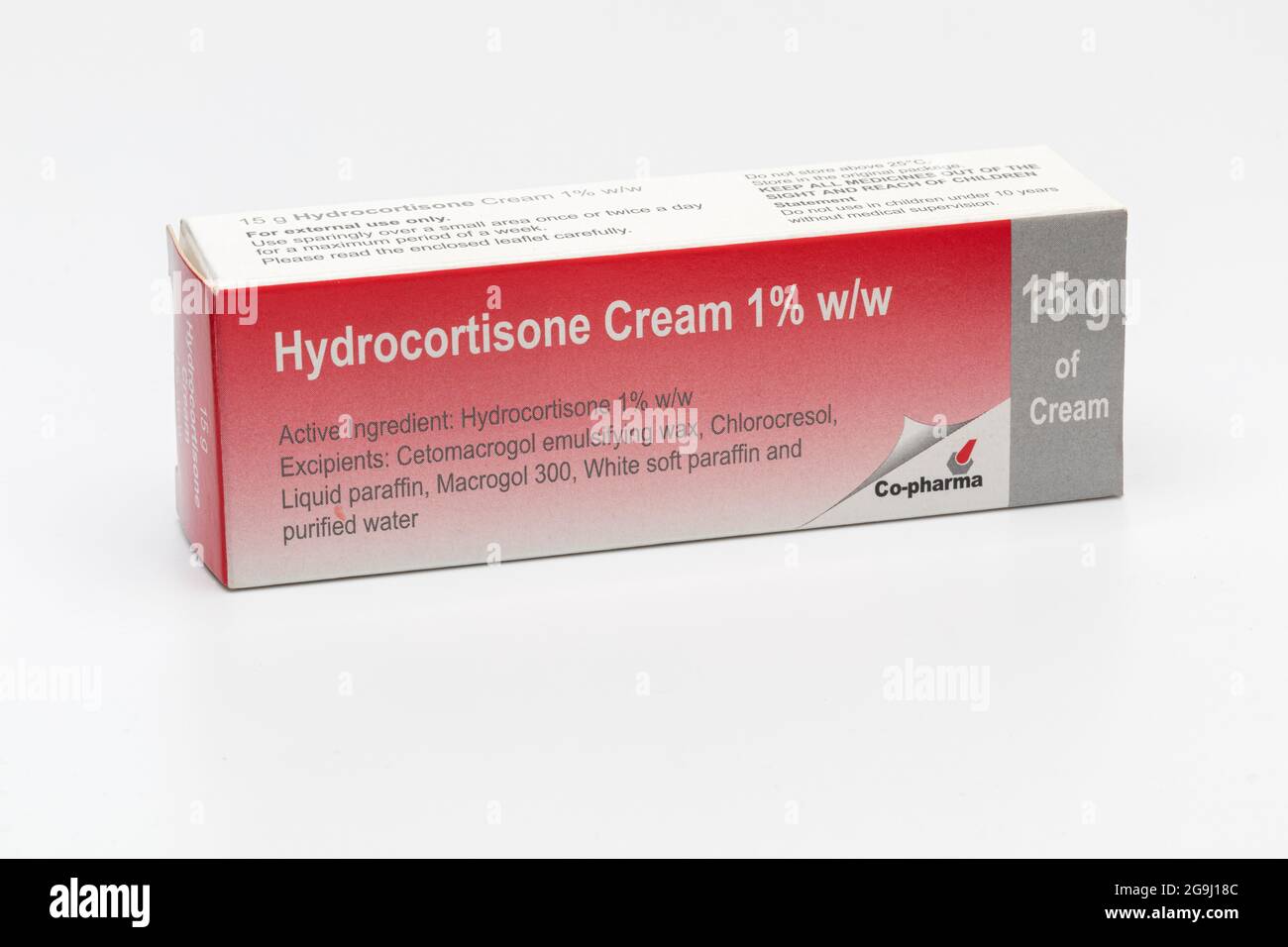 A box of  1% Hydrocortisone cream Stock Photo
