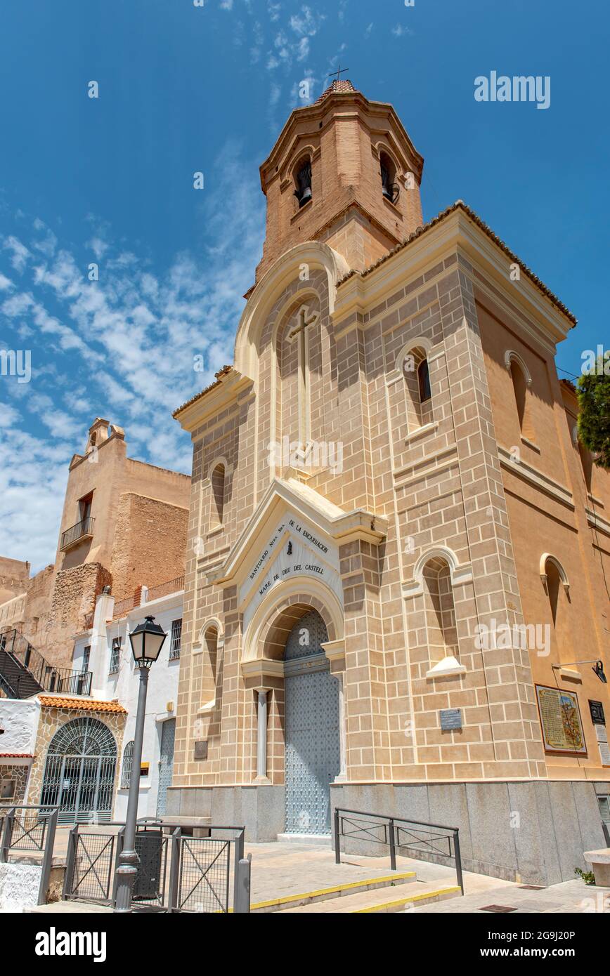 Sanctuary of the Virgen del Castillo, Castle of Cullera, Spain Stock Photo