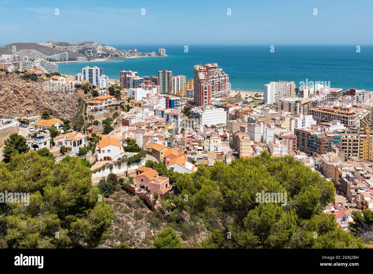 Panoramic view of seaside town of Cullera from the Castle, Spain Stock Photo