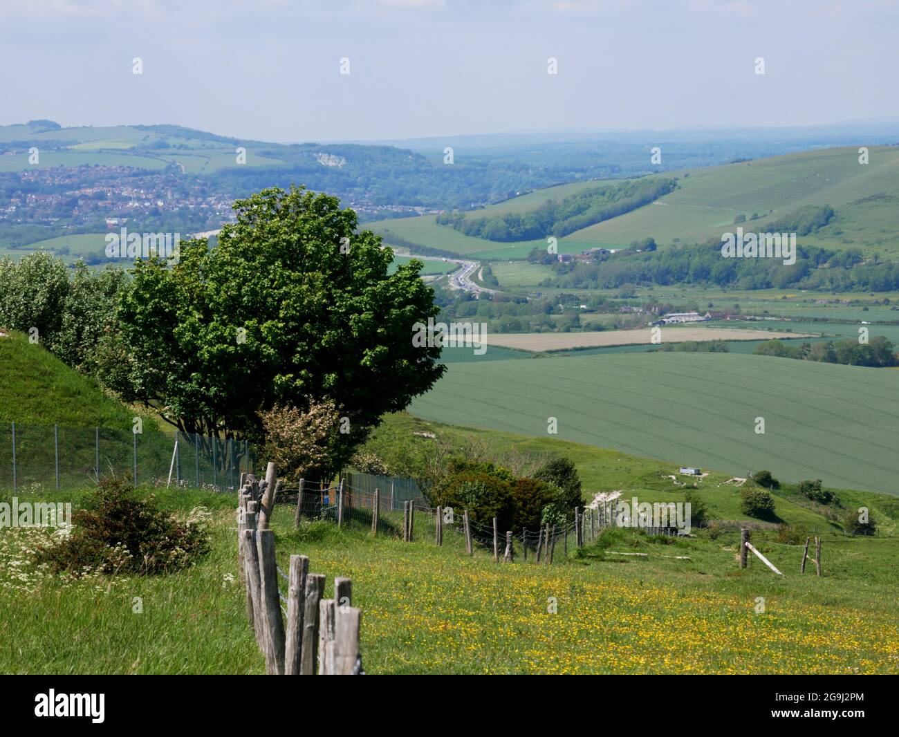The South Downs at Firle near Lewes, Sussex. Stock Photo