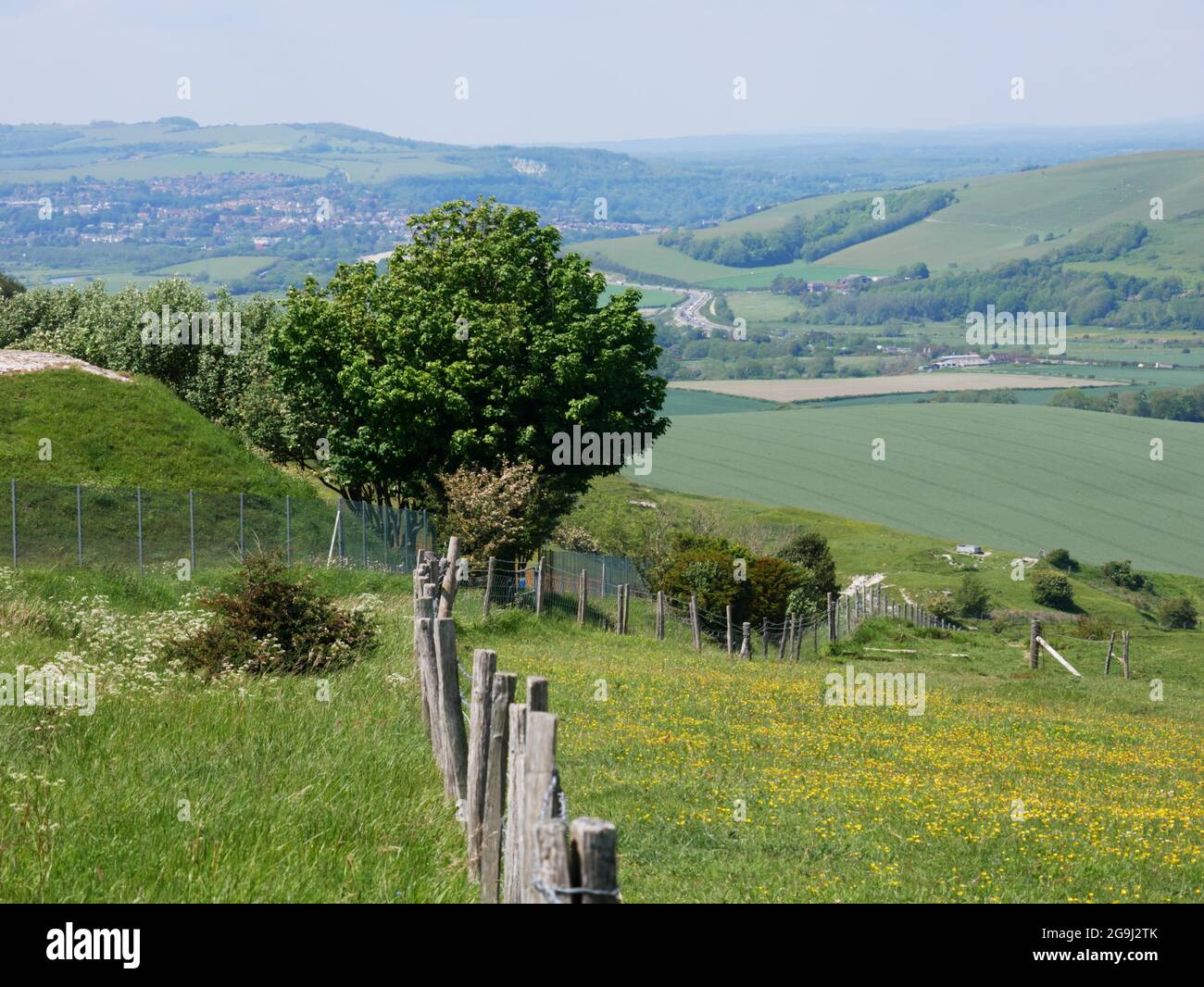 The South Downs at Firle near Lewes, Sussex. Stock Photo