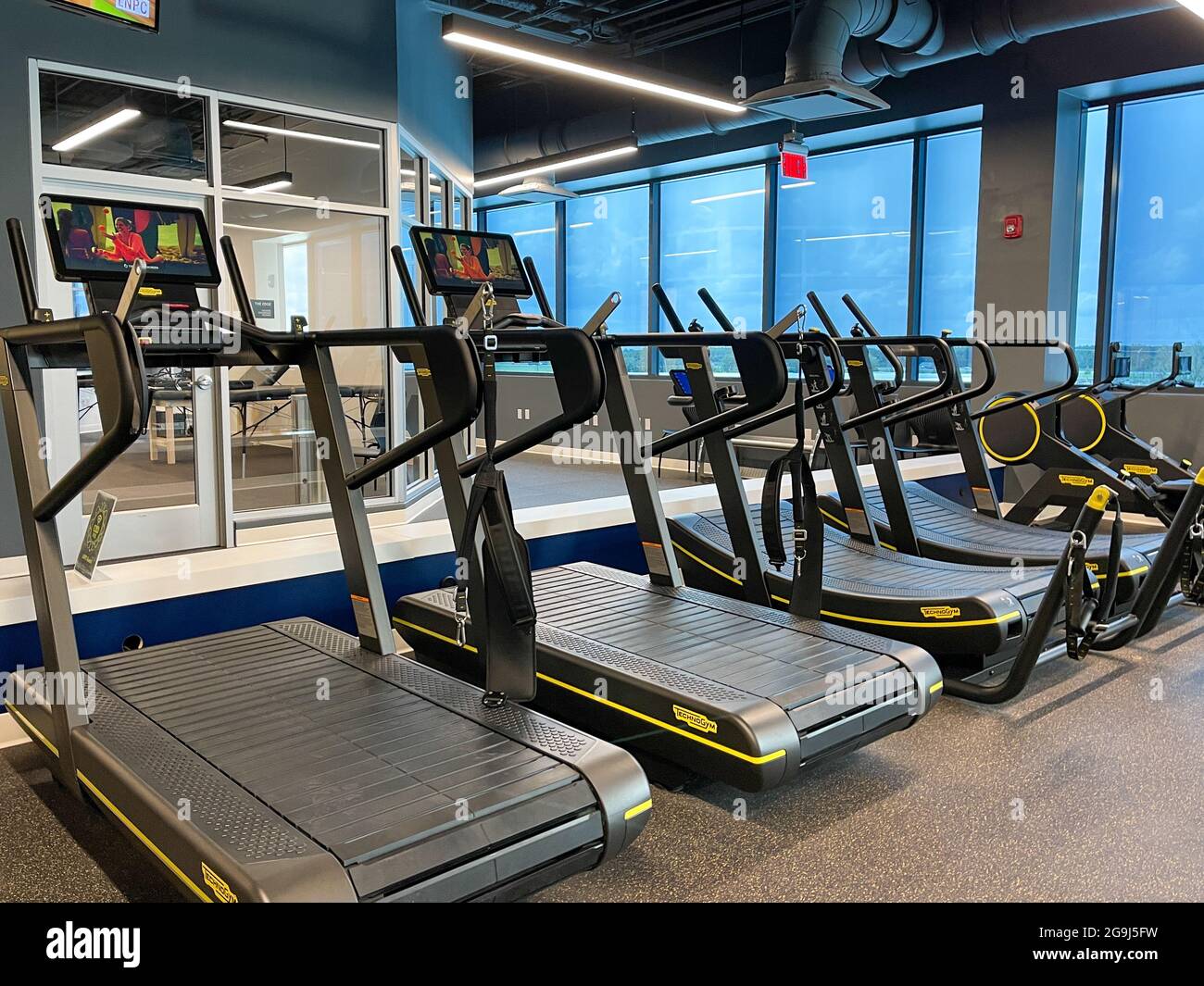 Orlando FL USA July 15 2021 The treadmill area at the Lake Nona Performance Club Fitness Center in Orlando Florida Stock Photo Alamy