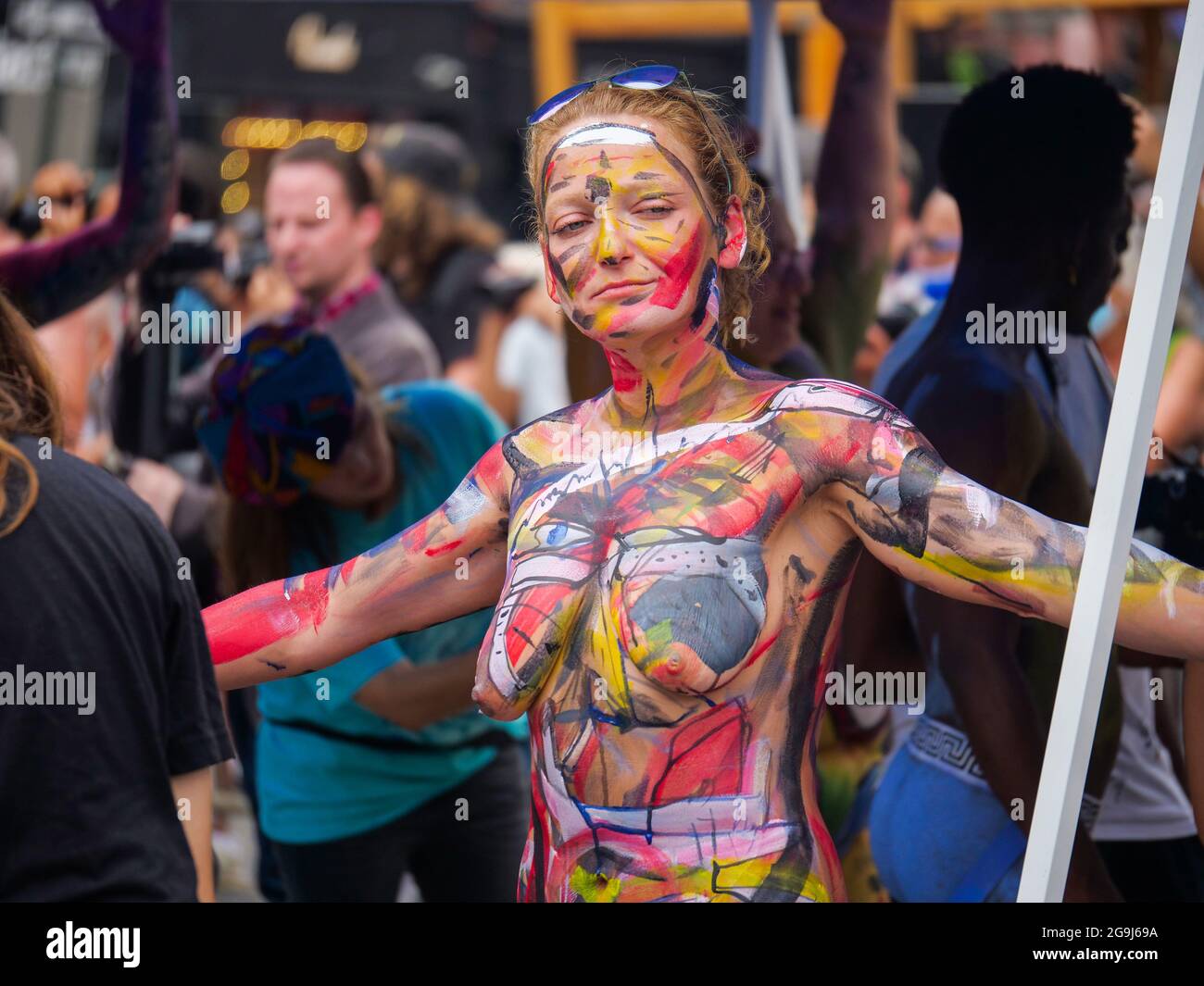 New York, New York, USA. 25th July, 2021. NYC Bodypainting Day in Union