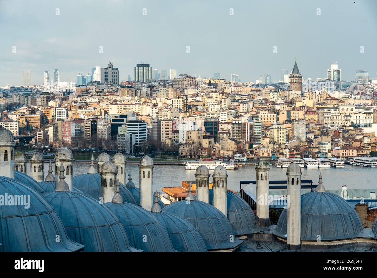 Turkey, Istanbul, Cityscape of European Side of Istanbul Stock Photo