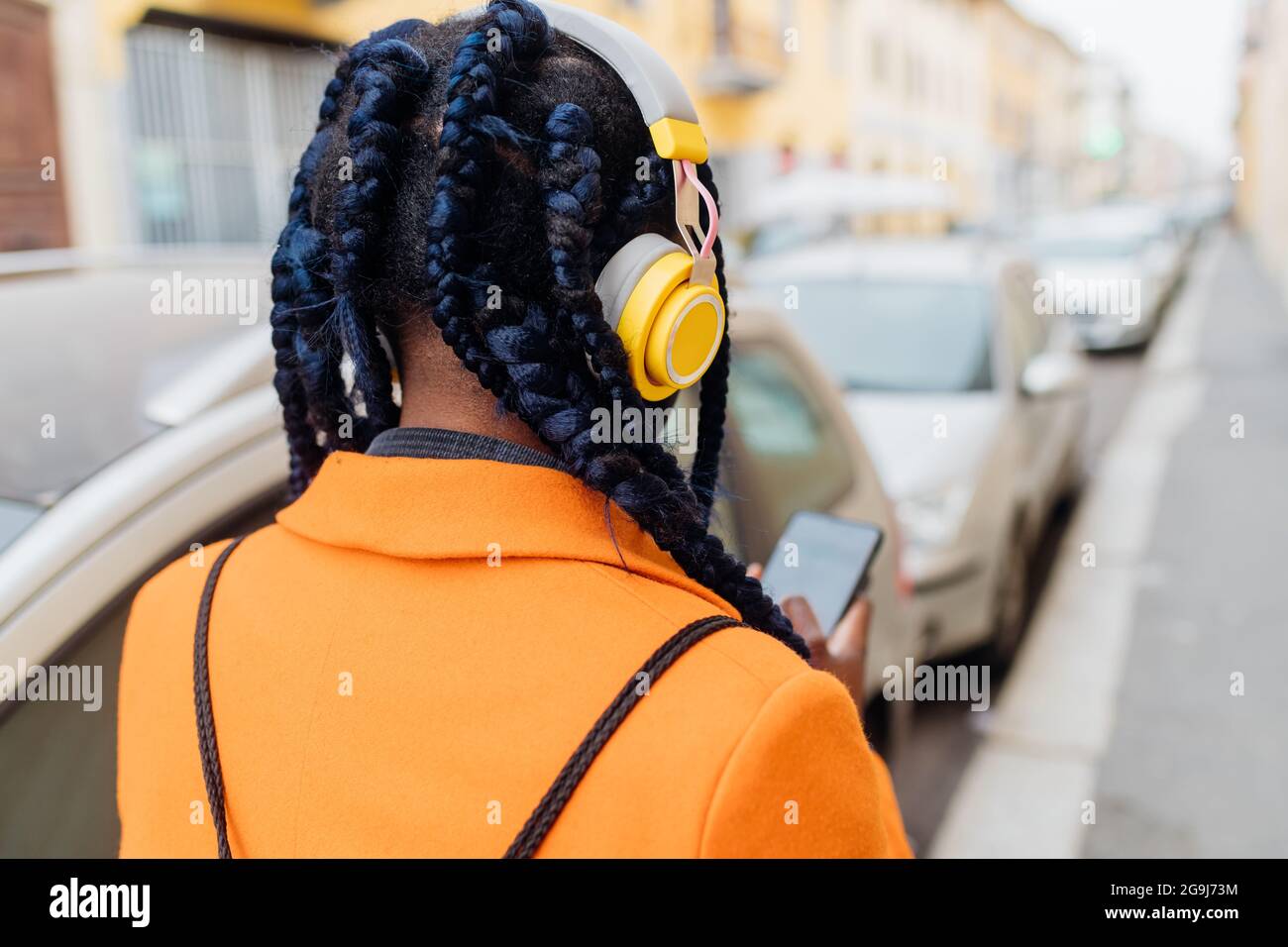 Rear view woman braided hi-res stock photography and images - Alamy