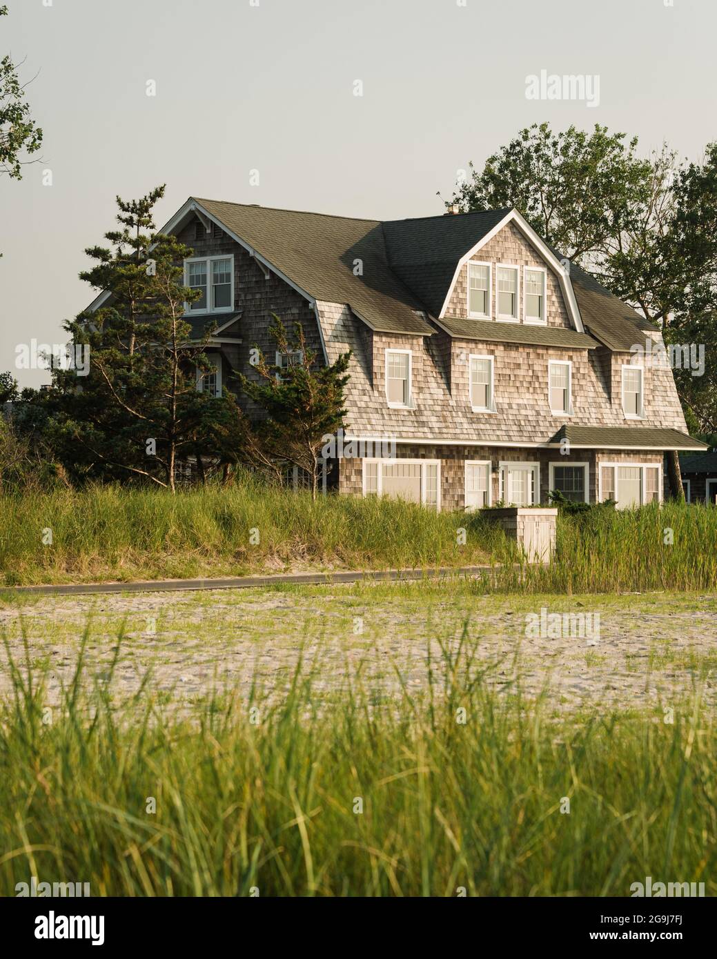 Grasses and house in Saltaire, Fire Island, New York Stock Photo Alamy