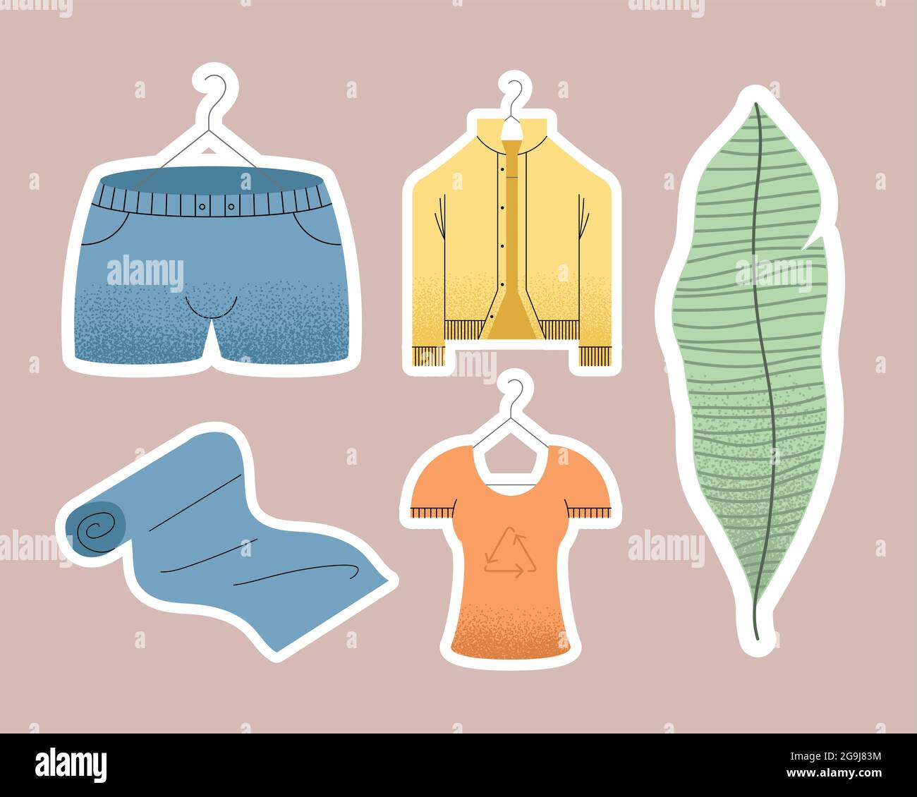 ecological garment set five icons Stock Vector