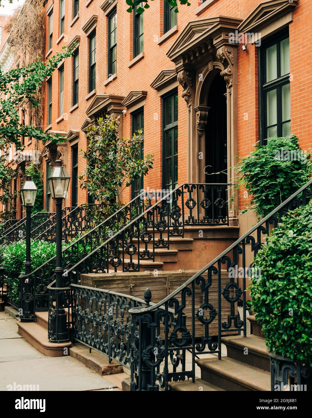 Brownstones in the West Village, in Manhattan, New York City Stock Photo Alamy