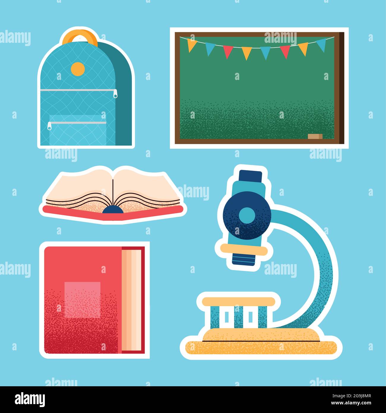 five school supplies set icons Stock Vector Image & Art - Alamy
