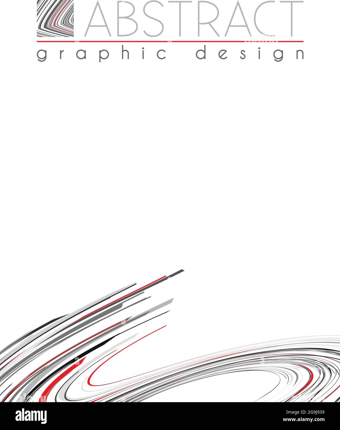 Abstract template of page with black, red and gray thin strips. Vector graphic design layout Stock Vector