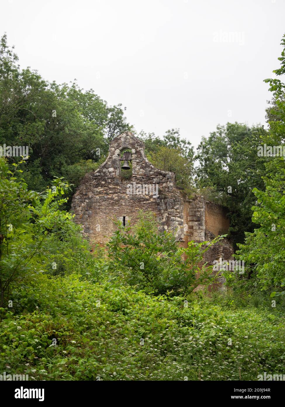ruined church of Mauras france historical monument Parleboscq Stock Photo