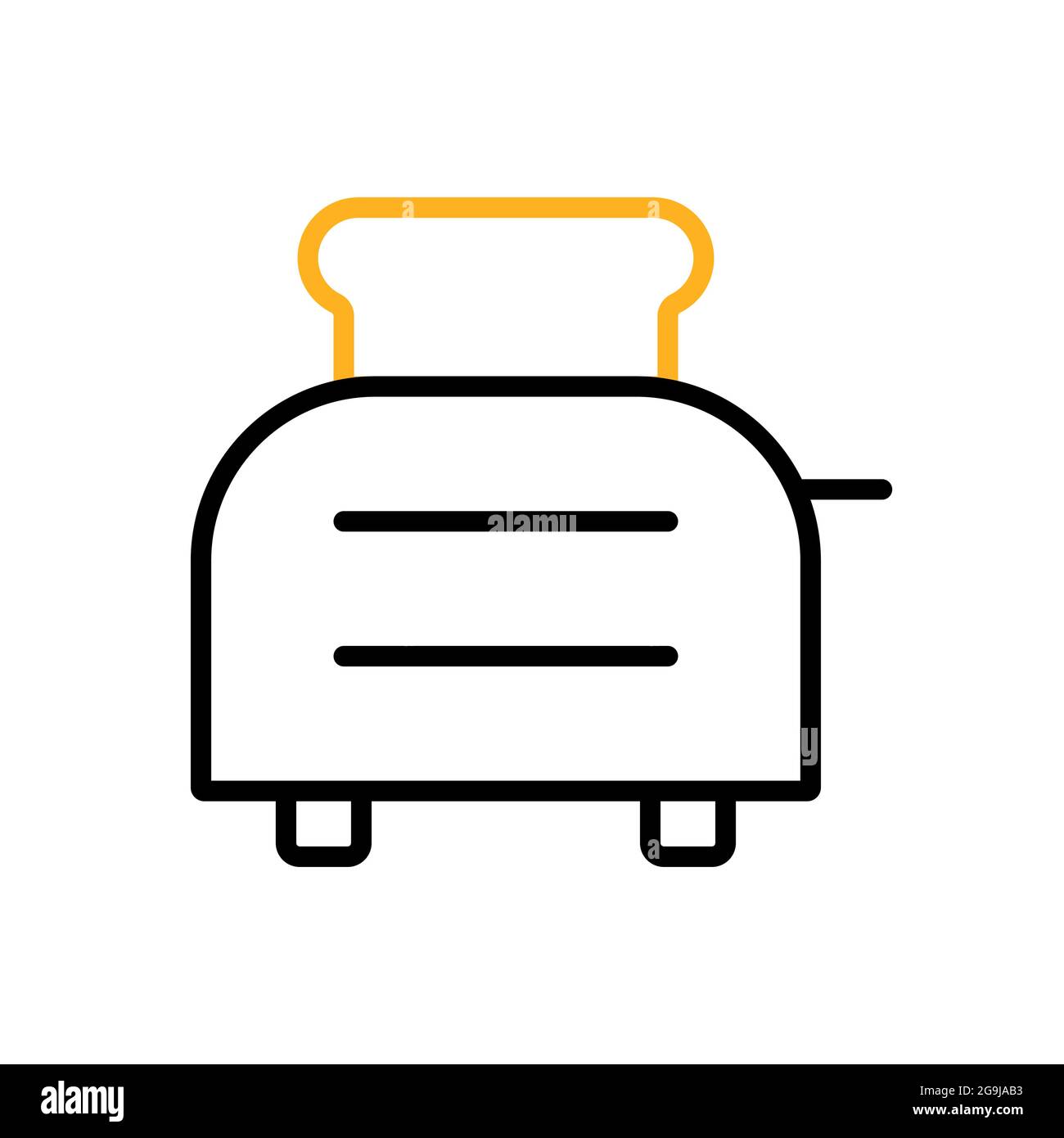 Toaster with toasts vector icon. Kitchen appliance. Graph symbol for
